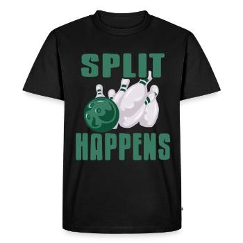 Split Happens - Men's Premium Organic T-Shirt - black - Front - Nico (187cm)