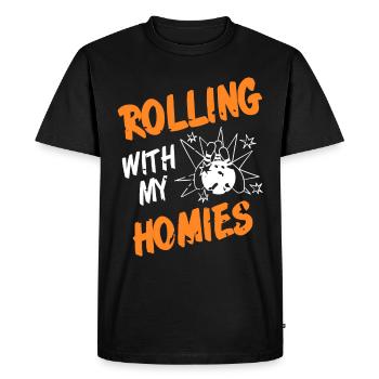 Rouler avec mes copains - T-shirt Premium bio Homme - noir - Devant - Nico (187cm)