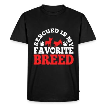 Rescued est ma race préférée cultivée - T-shirt Premium bio Homme - noir - Devant - Nico (187cm)