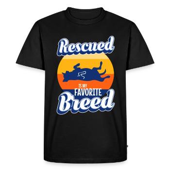 Rescued est ma race préférée cultivée - T-shirt Premium bio Homme - noir - Devant - Nico (187cm)