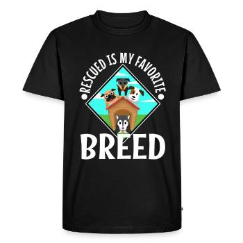 Rescued est ma race préférée - T-shirt Premium bio Homme - noir - Devant - Nico (187cm)