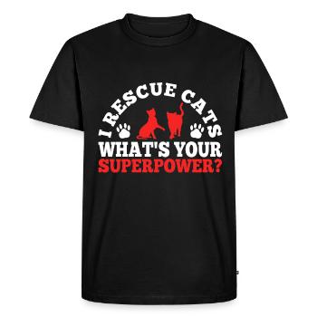 I rescue animals whats your superpower - Men's Premium Organic T-Shirt - black - Front - Nico (187cm)