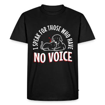 I speak for those who have no voice - Men's Premium Organic T-Shirt - black - Front - Nico (187cm)