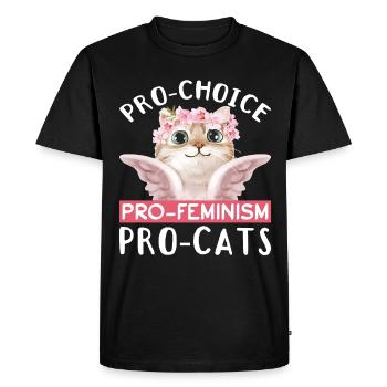 Amoureux des chats Pro-Choix Féminisme Droits des femmes - T-shirt Premium bio Homme - noir - Devant - Nico (187cm)