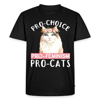 Pro-Choice Cat Féminisme Droits des femmes - T-shirt Premium bio Homme - noir - Devant - Nico (187cm)