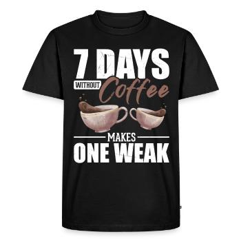 Drôle de buveur de café Humour Caféine - T-shirt Premium bio Homme - noir - Devant - Nico (187cm)