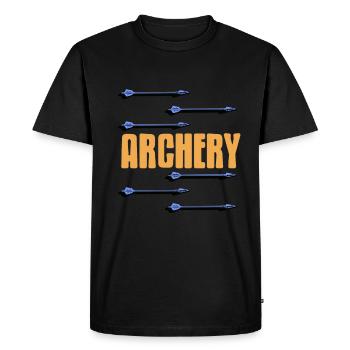 Archery with bow and arrow - Men's Premium Organic T-Shirt - black - Front - Nico (187cm)