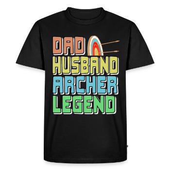 Papa Mari Archer Légende - T-shirt Premium bio Homme - noir - Devant - Nico (187cm)