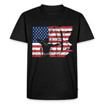 USA Archery Sports - Men's Premium Organic T-Shirt - black - Front - Nico (187cm)