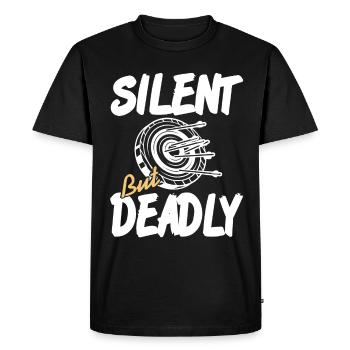 Archer - Silencieux mais mortel - T-shirt Premium bio Homme - noir - Devant - Nico (187cm)