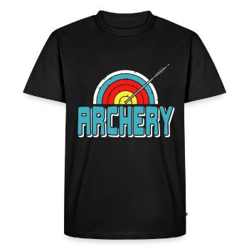 Tir à l’arc avec flèche et cible - T-shirt Premium bio Homme - noir - Devant - Nico (187cm)
