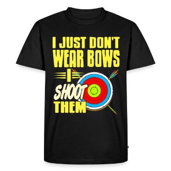 I just don't wear bows i shoot them - Men's Premium Organic T-Shirt - black - Front - Nico (187cm)