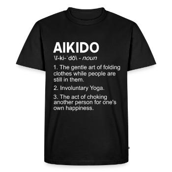 Aikido explanation funny - Men's Premium Organic T-Shirt - black - Front - Nico (187cm)