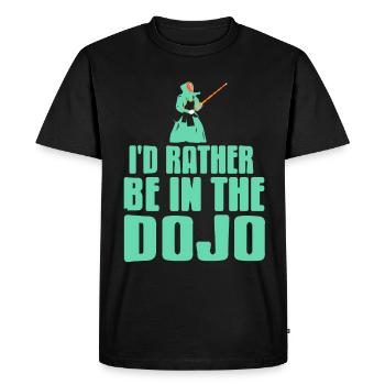 Id rather be in the Dojo - Men's Premium Organic T-Shirt - black - Front - Nico (187cm)