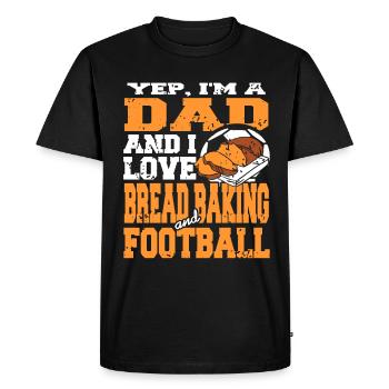 Oui, je suis papa aime la cuisson du pain et le football - T-shirt Premium bio Homme - noir - Devant - Nico (187cm)
