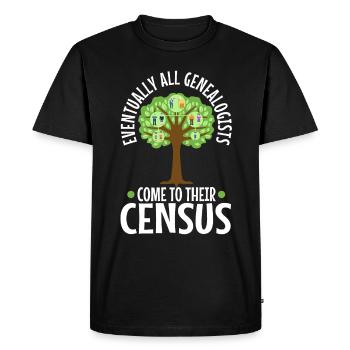 Eventually all genealogists come to their census - Men's Premium Organic T-Shirt - black - Front - Nico (187cm)