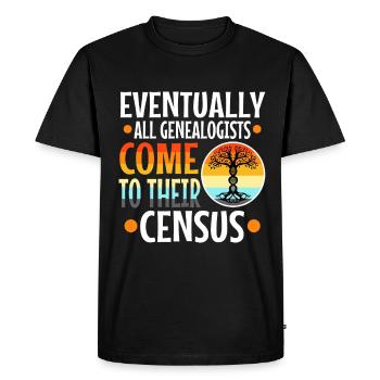 Eventually all genealogists come to their census - Men's Premium Organic T-Shirt - black - Front - Nico (187cm)