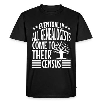 Eventually all genealogists come to their census - Men's Premium Organic T-Shirt - black - Front - Nico (187cm)