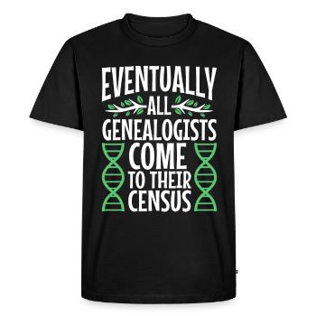 Eventually all genealogists come to their census - Men's Premium Organic T-Shirt - black - Front - Nico (187cm)