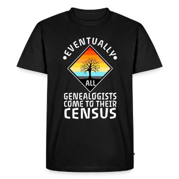 Eventually all genealogists come to their census - Men's Premium Organic T-Shirt - black - Front - Nico (187cm)