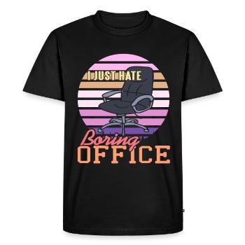 I just hate Boring Office - Men's Premium Organic T-Shirt - black - Front - Nico (187cm)
