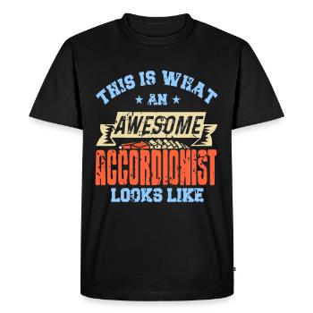 Voici à quoi ressemble un accordéoniste génial - T-shirt Premium bio Homme - noir - Devant - Nico (187cm)