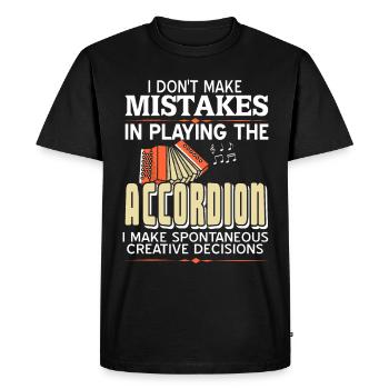 Je ne fais pas d’erreur en payant l’accordéon - T-shirt Premium bio Homme - noir - Devant - Nico (187cm)