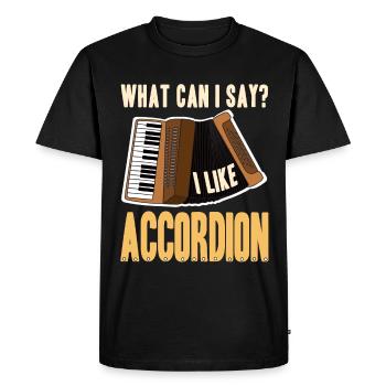 Que puis-je dire que j’aime l’accordéon - T-shirt Premium bio Homme - noir - Devant - Nico (187cm)