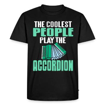 Les gens les plus cool jouent de l’accordéon - T-shirt Premium bio Homme - noir - Devant - Nico (187cm)