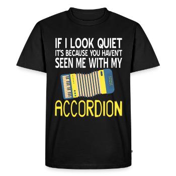 Si j’ai l’air calme, il m’a vu avec mon accordéon - T-shirt Premium bio Homme - noir - Devant - Nico (187cm)