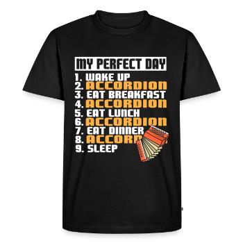 Accordéon - Ma journée parfaite - T-shirt Premium bio Homme - noir - Devant - Nico (187cm)