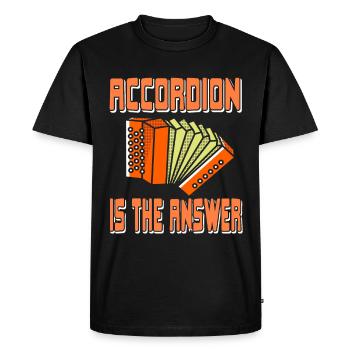 L’accordéon est la réponse - T-shirt Premium bio Homme - noir - Devant - Nico (187cm)