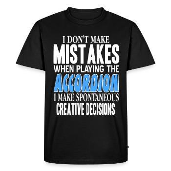 Erreurs en jouant de l’accordéon décisions spontanées - T-shirt Premium bio Homme - noir - Devant - Nico (187cm)