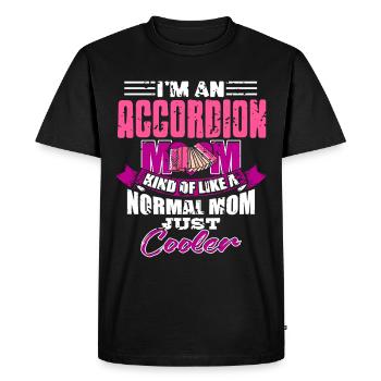 Je suis une maman accordéon un peu maman normale mais plus cool - T-shirt Premium bio Homme - noir - Devant - Nico (187cm)