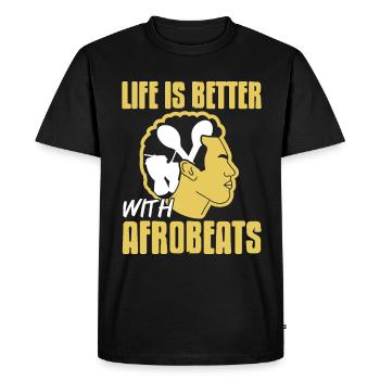 La vie est meilleure avec Afrobeats - T-shirt Premium bio Homme - noir - Devant - Nico (187cm)