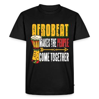 Afrobeat makes the people come together - Men's Premium Organic T-Shirt - black - Front - Nico (187cm)