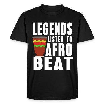 Legends listen to Afrobeat - Men's Premium Organic T-Shirt - black - Front - Nico (187cm)