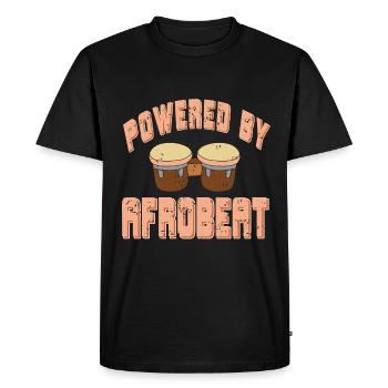 Powered by afrobeat - Men's Premium Organic T-Shirt - black - Front - Nico (187cm)