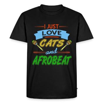 I just love cats and afrobeat - Men's Premium Organic T-Shirt - black - Front - Nico (187cm)
