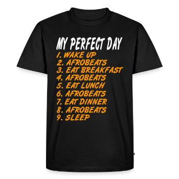 Afrobeats - Ma journée parfaite - T-shirt Premium bio Homme - noir - Devant - Nico (187cm)