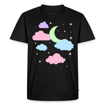 Mignon Pastel Goth Moon Clouds Kawaii - T-shirt Premium bio Homme - noir - Devant - Nico (187cm)