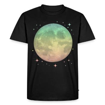 Lune Pastel Céleste - T-shirt Premium bio Homme - noir - Devant - Nico (187cm)
