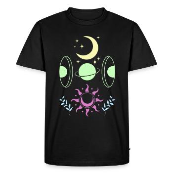 Pastel Goth Moon Cute Crescent - Men's Premium Organic T-Shirt - black - Front - Nico (187cm)