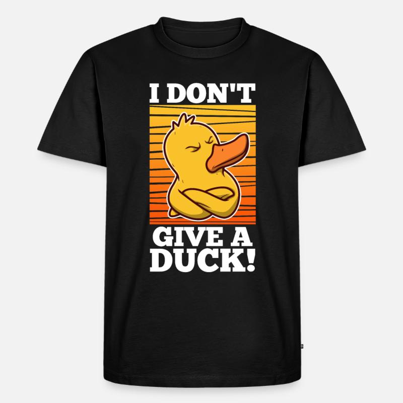 I Don't Give A Duck - Männer Premium Bio T-Shirt - Schwarz