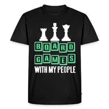 Jeux de société avec mon peuple - T-shirt Premium bio Homme - noir - Devant - Nico (187cm)
