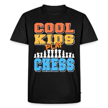 Les enfants cool jouent aux échecs - T-shirt Premium bio Homme - noir - Devant - Nico (187cm)