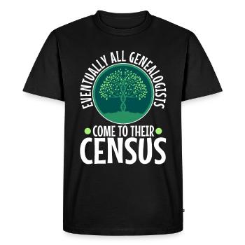 Eventually all genealogists come to their census - Men's Premium Organic T-Shirt - black - Front - Nico (187cm)
