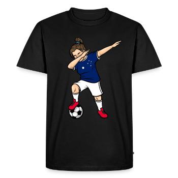 Dabbing Soccer Player Girls Australia Soccer - Men's Premium Organic T-Shirt - black - Front - Nico (187cm)