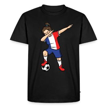 Dabbing Footballeuse Filles France Football - T-shirt Premium bio Homme - noir - Devant - Nico (187cm)