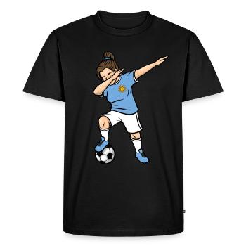 Dabbing Soccer Player Girls Uruguay Soccer - Men's Premium Organic T-Shirt - black - Front - Nico (187cm)